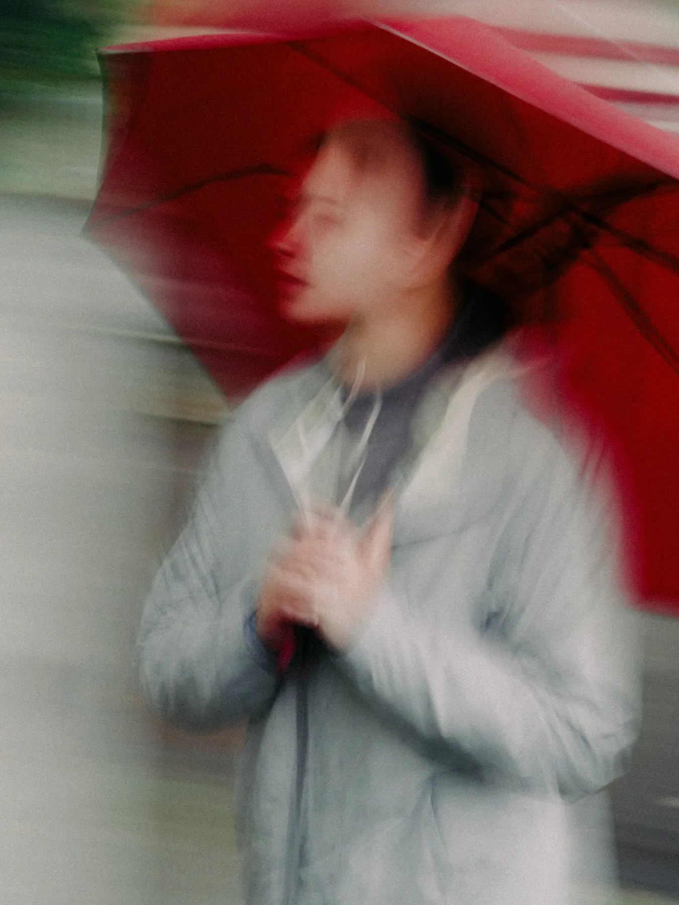 Red umbrella portrait